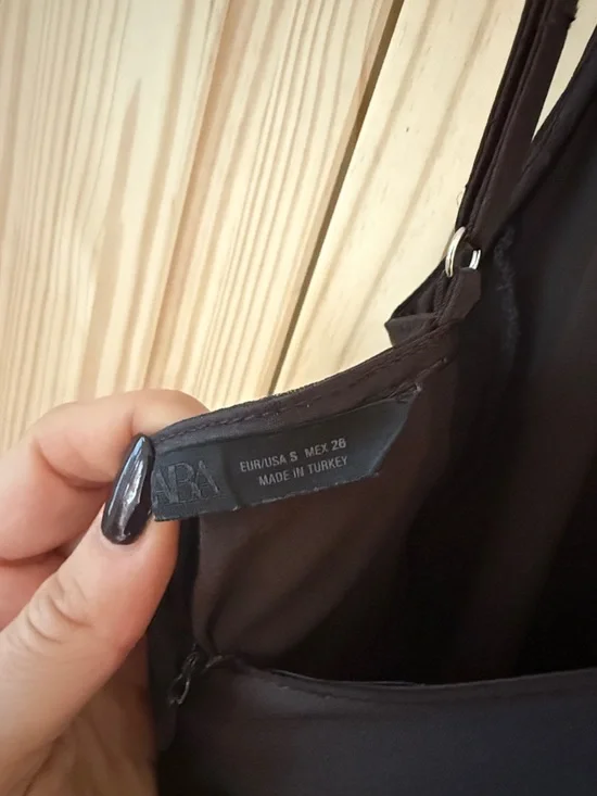 Zara Satin Slip Maxi Dress - Brown - Picture 3 of 3